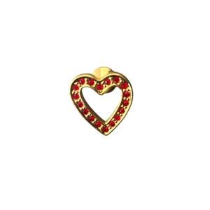 Vintage Womens Red/Gold Heart-Shaped Pin Fashion Costume Jewelry